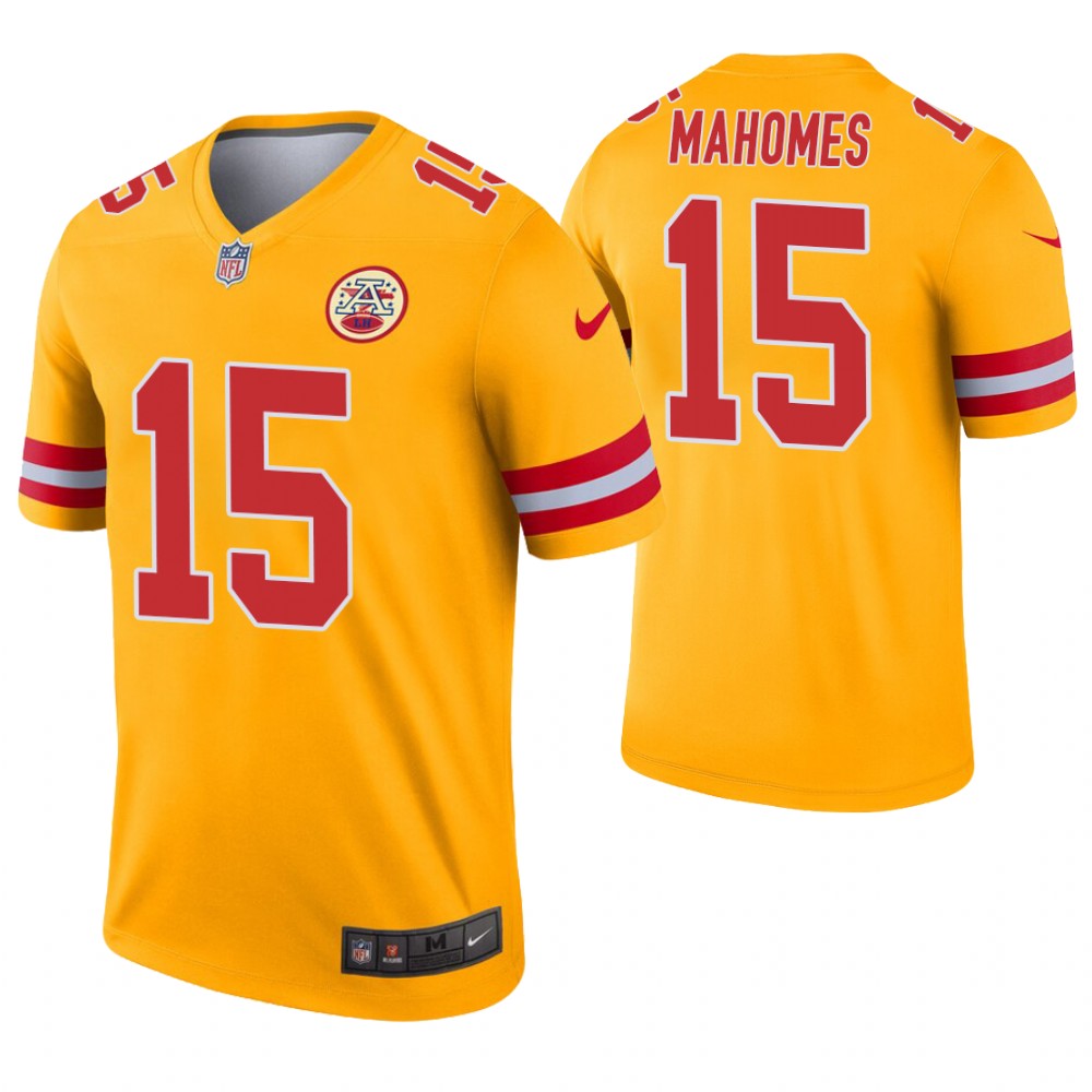 Men Kansas City Chiefs #15 Mahomes yellow Nike Limited NFL Jersey